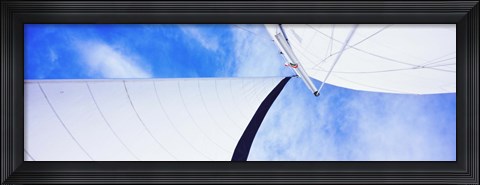 Framed Low angle view of sails on a Sailboat, Gulf of California, La Paz, Baja California Sur, Mexico Print