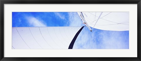 Framed Low angle view of sails on a Sailboat, Gulf of California, La Paz, Baja California Sur, Mexico Print