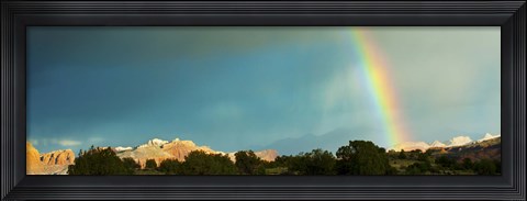 Framed Rainbow over Capitol Reef National Park, Utah, USA Print