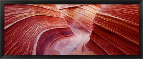 Framed Pink sandstone rock formations, The Wave, Coyote Buttes, Utah, USA Print