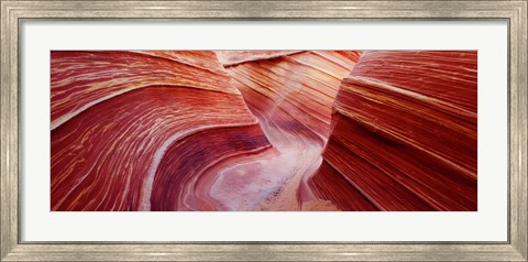 Framed Pink sandstone rock formations, The Wave, Coyote Buttes, Utah, USA Print