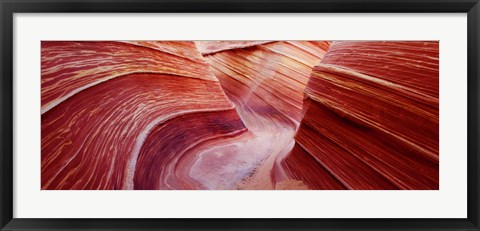 Framed Pink sandstone rock formations, The Wave, Coyote Buttes, Utah, USA Print