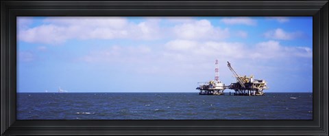 Framed Natural gas drilling platform in Mobile Bay, Alabama, USA Print