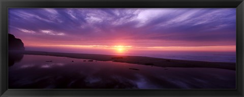 Framed Sunset over Pomponio State Park, San Mateo County, California, USA Print