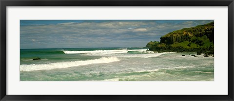 Framed Waves breaking on the shore, backside of Lennox Head, New South Wales, Australia Print