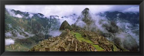 Framed High Angle View of Machu Picchu, Peru Print