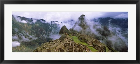 Framed High Angle View of Machu Picchu, Peru Print