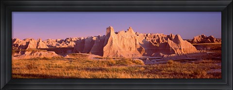 Framed Rock formations in a desert, Badlands National Park, South Dakota, USA Print