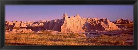 Framed Rock formations in a desert, Badlands National Park, South Dakota, USA Print