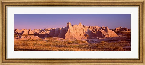 Framed Rock formations in a desert, Badlands National Park, South Dakota, USA Print