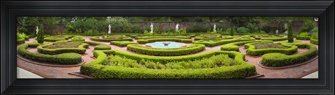 Framed Fountain in a garden, Latham Memorial Garden, Tryon Palace, New Bern, North Carolina, USA Print