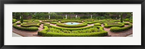 Framed Fountain in a garden, Latham Memorial Garden, Tryon Palace, New Bern, North Carolina, USA Print