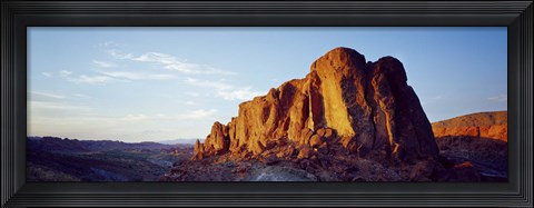Framed Red rock at summer sunset, Valley Of Fire State Park, Nevada, USA Print