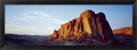 Framed Red rock at summer sunset, Valley Of Fire State Park, Nevada, USA Print