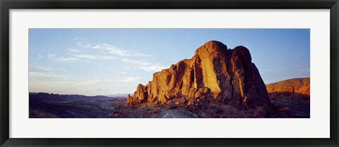 Framed Red rock at summer sunset, Valley Of Fire State Park, Nevada, USA Print