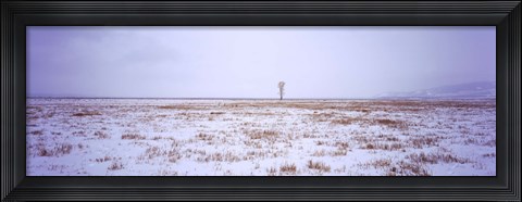 Framed Snow covered landscape in winter, Antelope Flat, Grand Teton National Park, Wyoming, USA Print