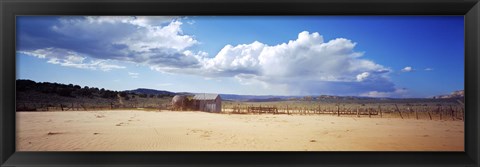 Framed Old well and ranch in the desert, Utah, USA Print