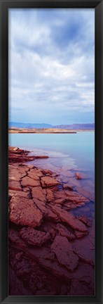 Framed Shore waters, Lake Mead, Nevada, USA Print