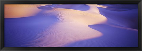 Framed Sand dunes at sunset, Stovepipe Wells, Death Valley, California, USA Print