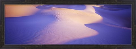 Framed Sand dunes at sunset, Stovepipe Wells, Death Valley, California, USA Print