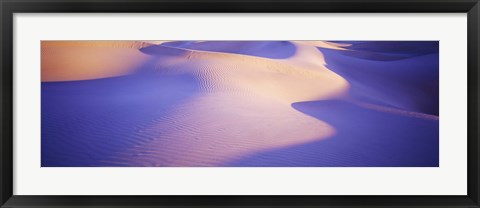 Framed Sand dunes at sunset, Stovepipe Wells, Death Valley, California, USA Print