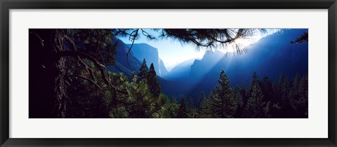 Framed Tunnel View Point at sunrise, Yosemite National Park, California, USA Print