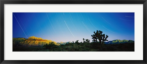 Framed Star trails over Red Rock Canyon National Conservation Area, Nevada, USA Print