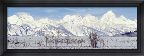 Framed Grand Teton Range in winter, Wyoming, USA Print