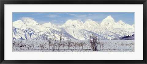 Framed Grand Teton Range in winter, Wyoming, USA Print