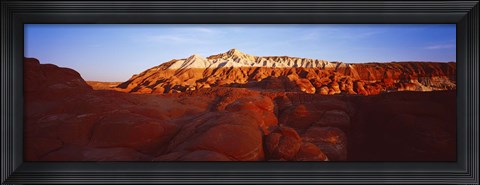 Framed Badlands at sunset, Escalante, Utah, USA Print