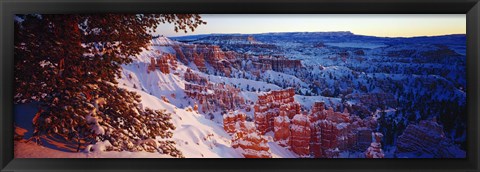 Framed Snow in Bryce Canyon National Park, Utah, USA Print