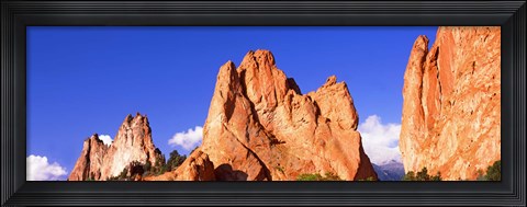 Framed Low angle view of rock formations, Garden of The Gods, Colorado Springs, Colorado, USA Print