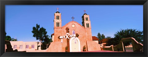 Framed Church in a city, San Miguel Mission, Socorro, New Mexico, USA Print