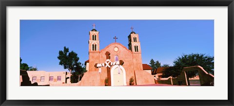 Framed Church in a city, San Miguel Mission, Socorro, New Mexico, USA Print