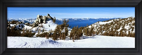 Framed Trees on a snow covered landscape, Heavenly Mountain Resort, Lake Tahoe, California-Nevada Border, USA Print