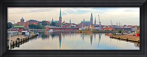 Framed Buildings at the Trave River, Germany Print