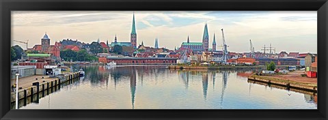 Framed Buildings at the Trave River, Germany Print