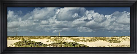 Framed Clouds over the beach with California Lighthouse in the background, Aruba Print