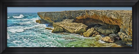Framed Rock formations at the coast, Aruba Print