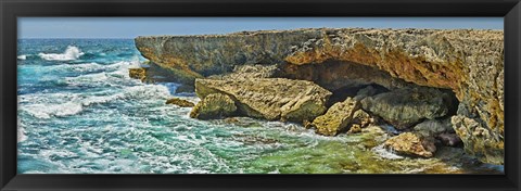 Framed Rock formations at the coast, Aruba Print