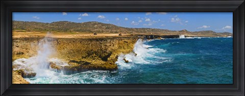 Framed Waves breaking at the coast, Aruba Print