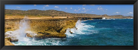 Framed Waves breaking at the coast, Aruba Print