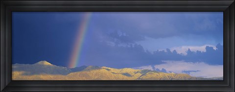 Framed Rainbow over mountain, Anza Borrego Desert State Park, Borrego Springs, San Diego County, California, USA Print