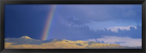 Framed Rainbow over mountain, Anza Borrego Desert State Park, Borrego Springs, San Diego County, California, USA Print