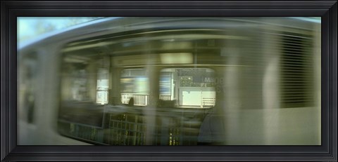 Framed Train at railroad station platform, Evanston, Cook County, Illinois, USA Print