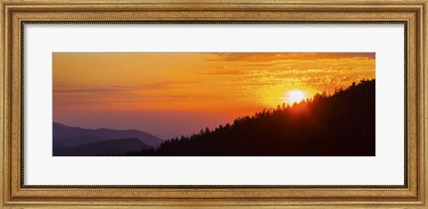Framed Orange Sunset at Clingmans Dome, Tennessee Print