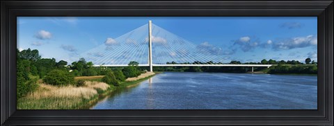 Framed Cable stayed bridge across a river, River Suir, Waterford, County Waterford, Republic of Ireland Print