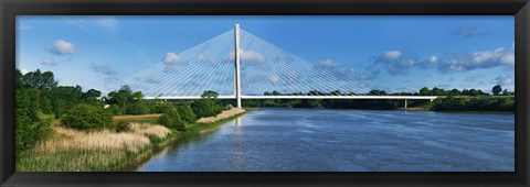 Framed Cable stayed bridge across a river, River Suir, Waterford, County Waterford, Republic of Ireland Print