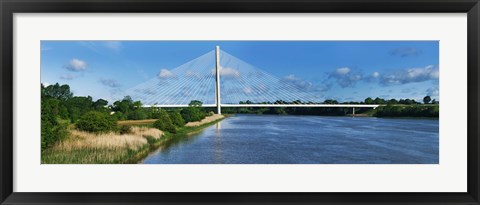 Framed Cable stayed bridge across a river, River Suir, Waterford, County Waterford, Republic of Ireland Print