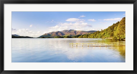 Framed Lake with mountains in the background, Derwent Water, Lake District National Park, Cumbria, England Print